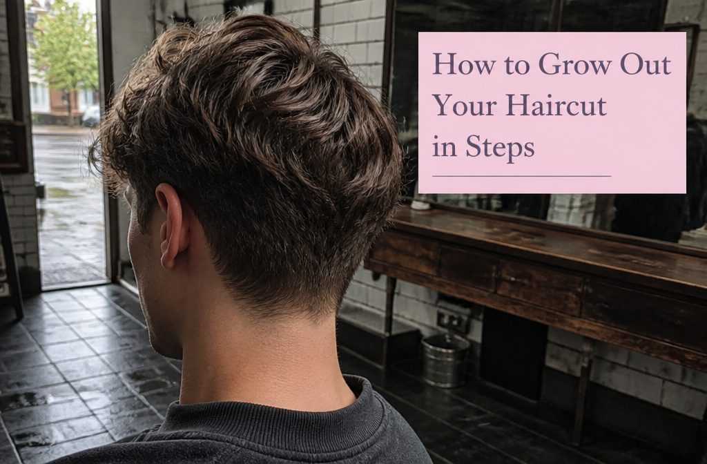 Person with hair growing out from a shorter haircut