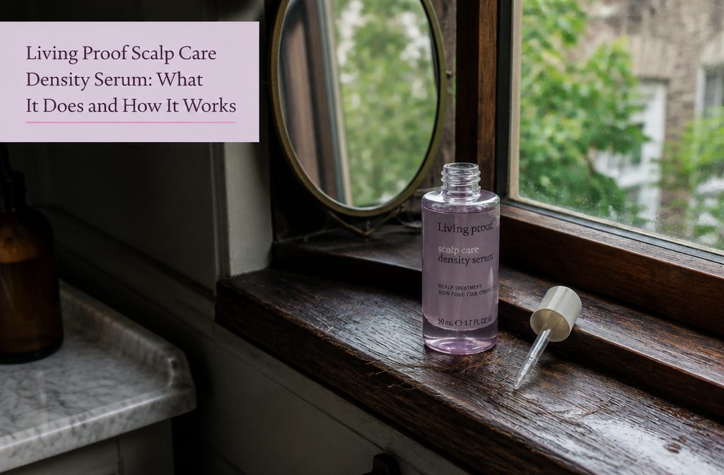 Living Proof Scalp Care Density Serum bottle featured in a hair care article